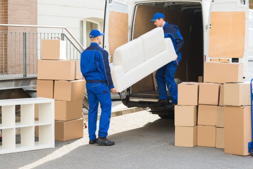 House removals team planning a move in Swiss Cottage near local residential streets